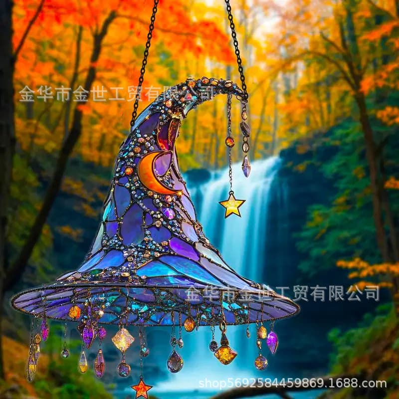 Moonlight Witch Window Hanging, Sun Catcher Decoration