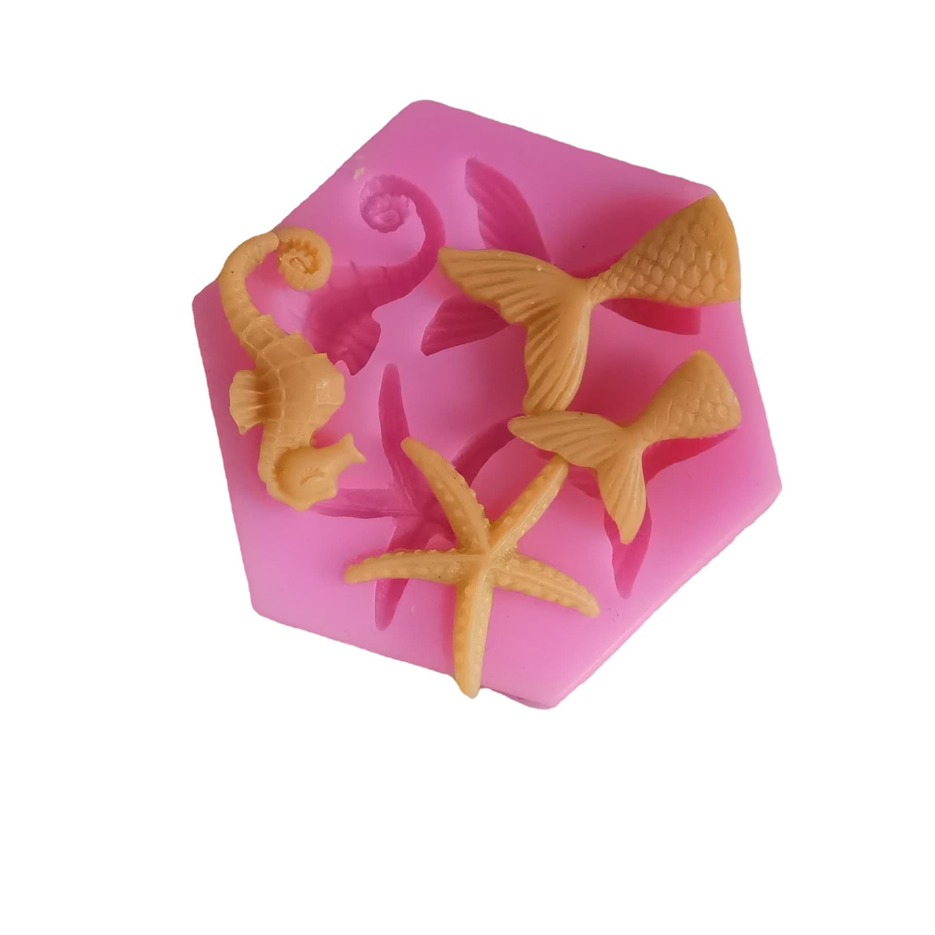 Ocean Animal Seahorse Fish Tail Starfish Silicone Mold Fondant Mold Lace Mold Cake Decoration Mold