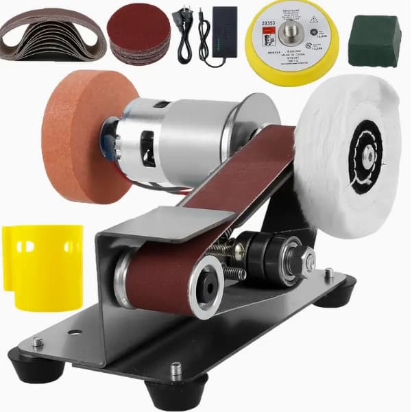 Foreign Trade Hot Sale 15-Degree Small Grinding Polishing Belt Sander, Sharpener Grinder Electric Multi-function Sharpening Tool