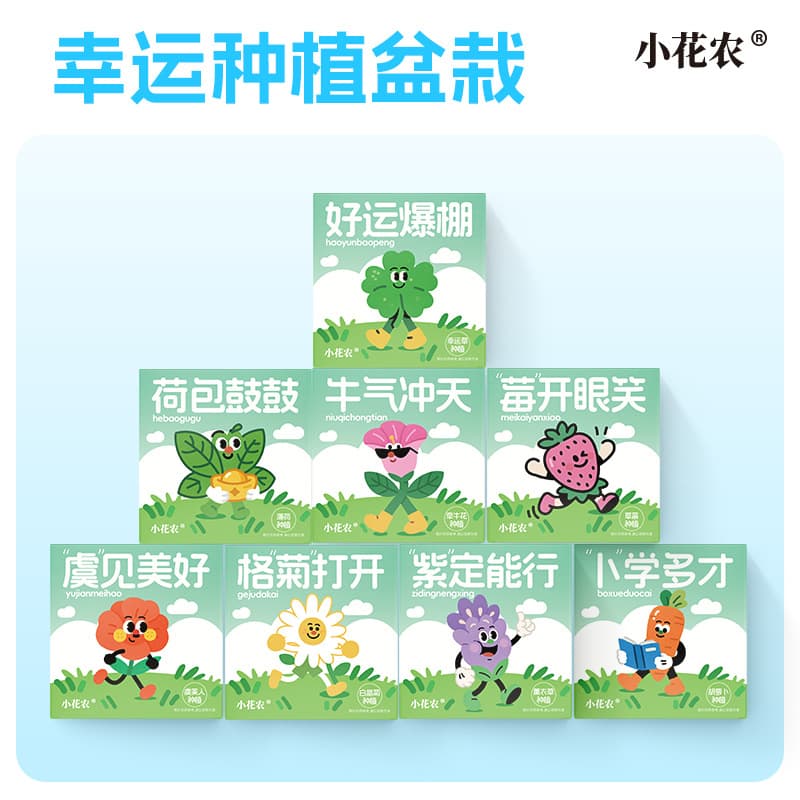 Xiao Hua Nong Lucky Planting Potted Plant - Student Children DIY Green Plant Indoor Mini Internet Celebrity Office Flower Plant