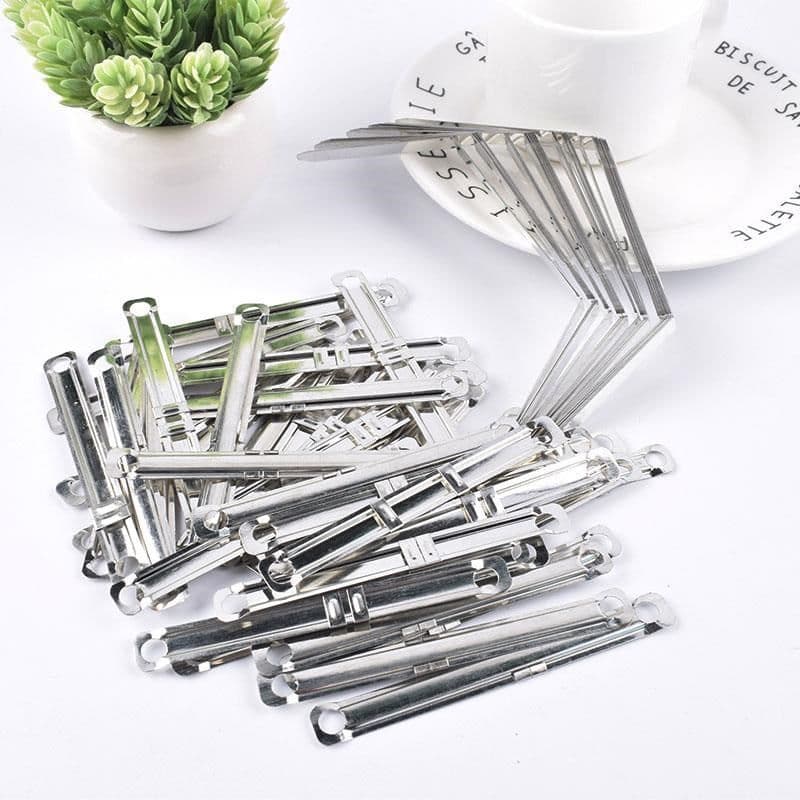 Metal double-hole binding clip single-hole punch file binding clip strip paper binding clip loose-leaf binding buckle