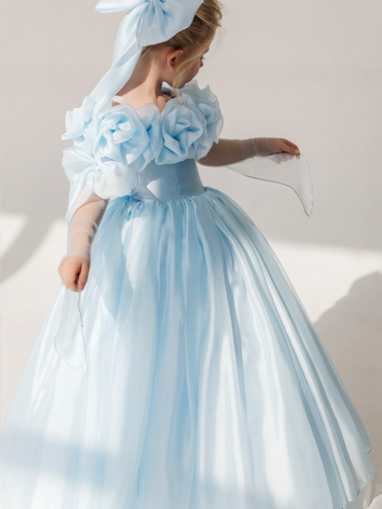 Amazon New Style Girls' Princess Dress Cinderella Tulle Skirt Floral Girls' Dresses