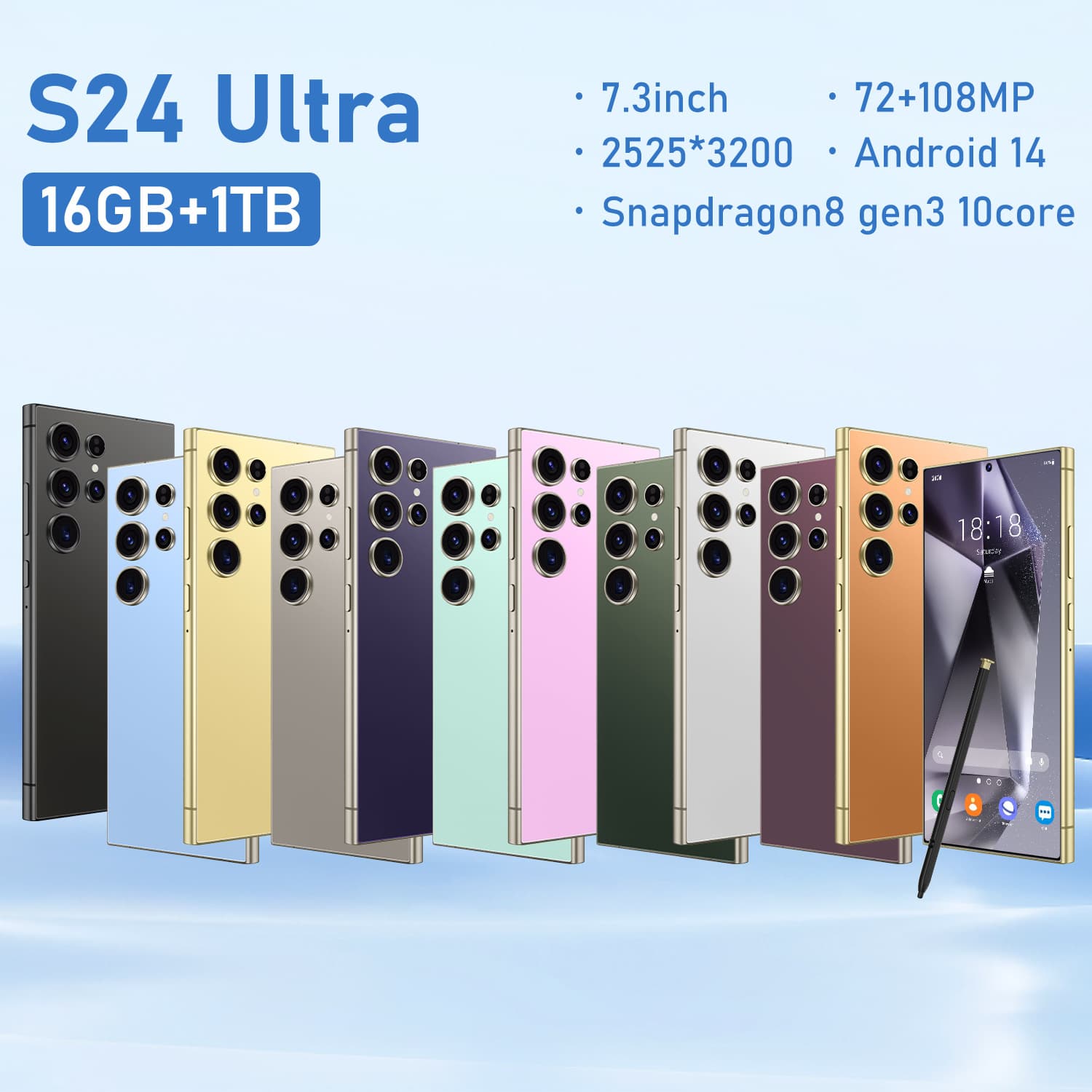 S24 Ultra Cross-Border Smartphone 3+64GB 4G LTE Unlocked Android 10 Amazon Hot Seller
