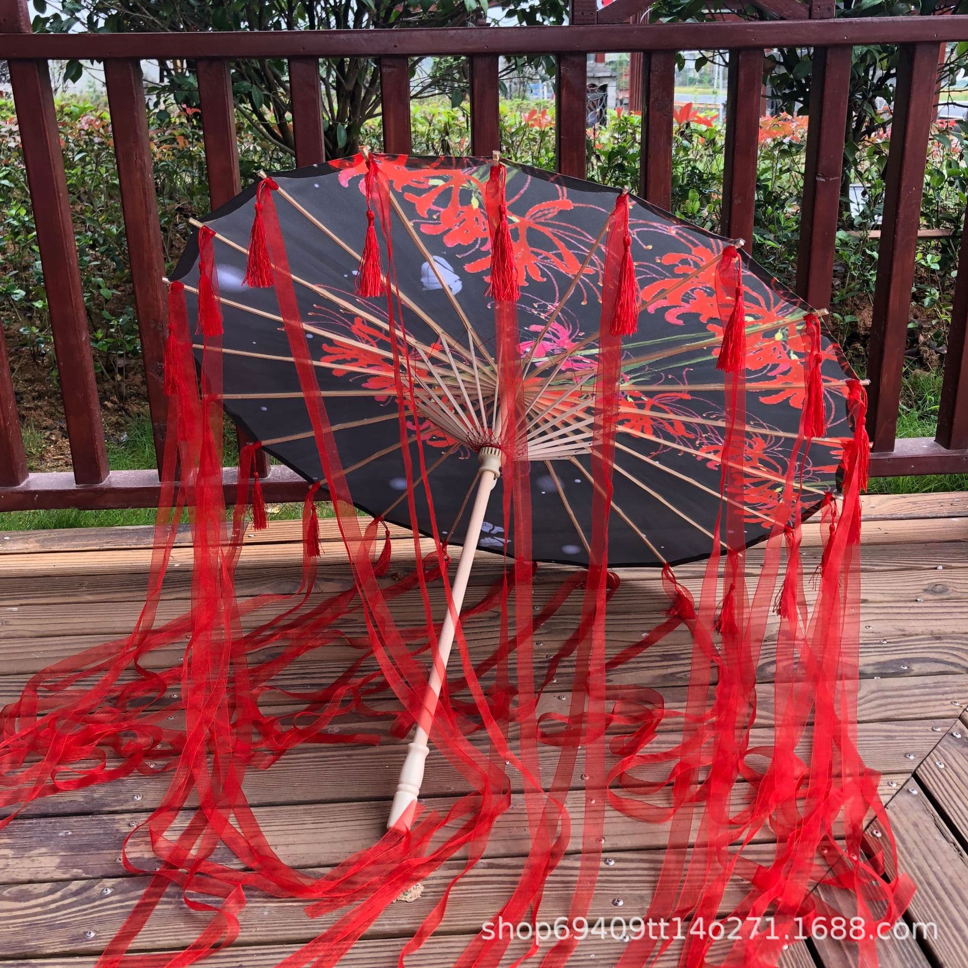 Women's ancient costume Hanfu oil paper umbrella dance performance catwalk photo prop decoration tassel umbrella ancient style popular item