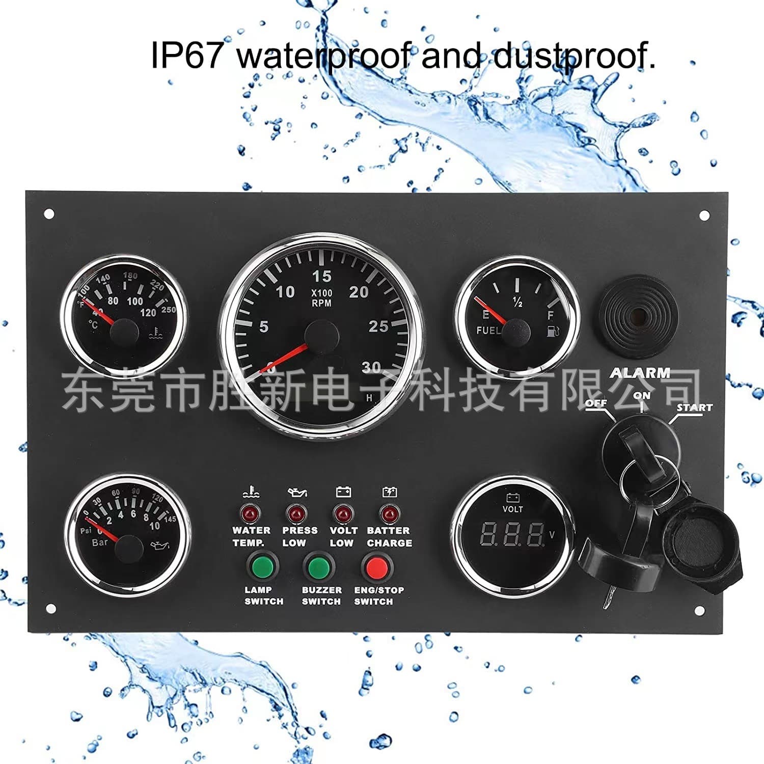 Generator engine control panel 3000 4000 RPM oil pressure oil temperature water temperature voltage oil level