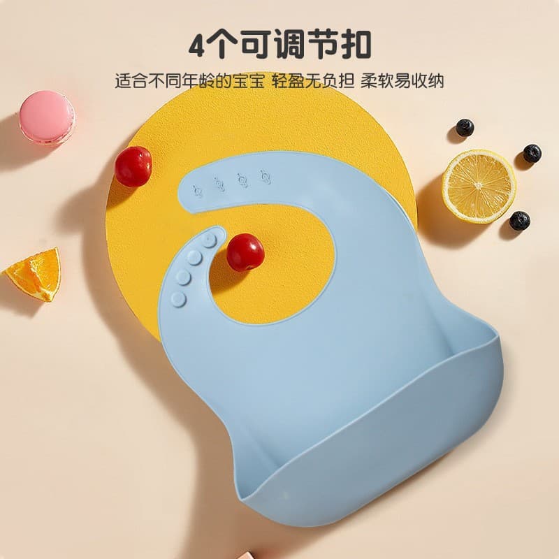 Cross-border wholesale children's tableware baby food bowl silicone plate baby fork spoon bib 8-piece set anti-drop mother and baby products