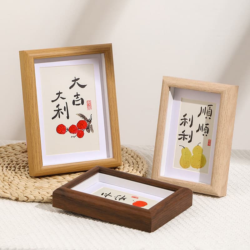 Wooden Shadow Box 3D Photo Frame Wholesale 6x7x8 Inch A4 Calligraphy Painting Frame Photo Frame Wall-mounted