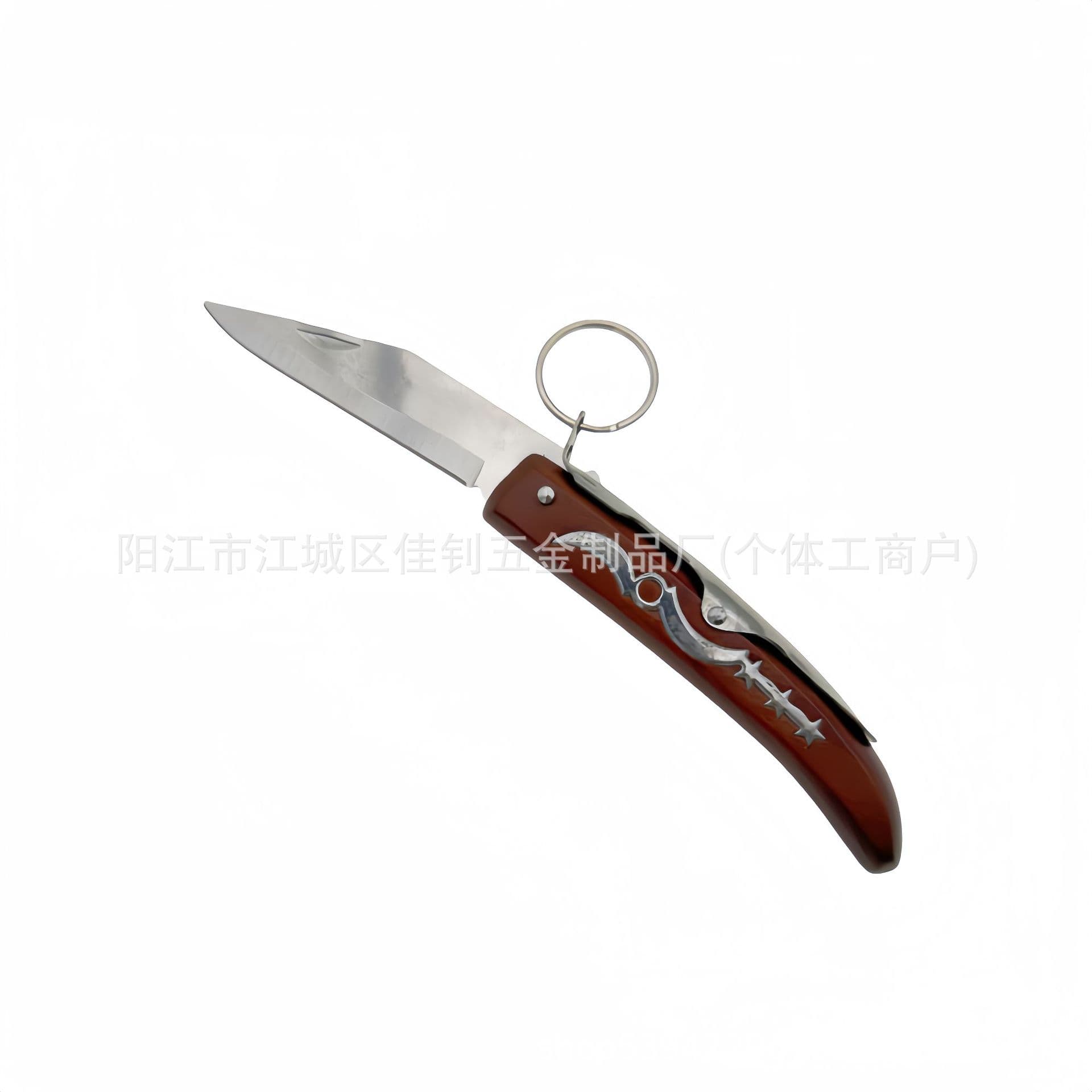 Factory Direct Wooden Handle Folding Knife Fruit Knife Portable Convenient Knife Camping Tool Keychain Knife
