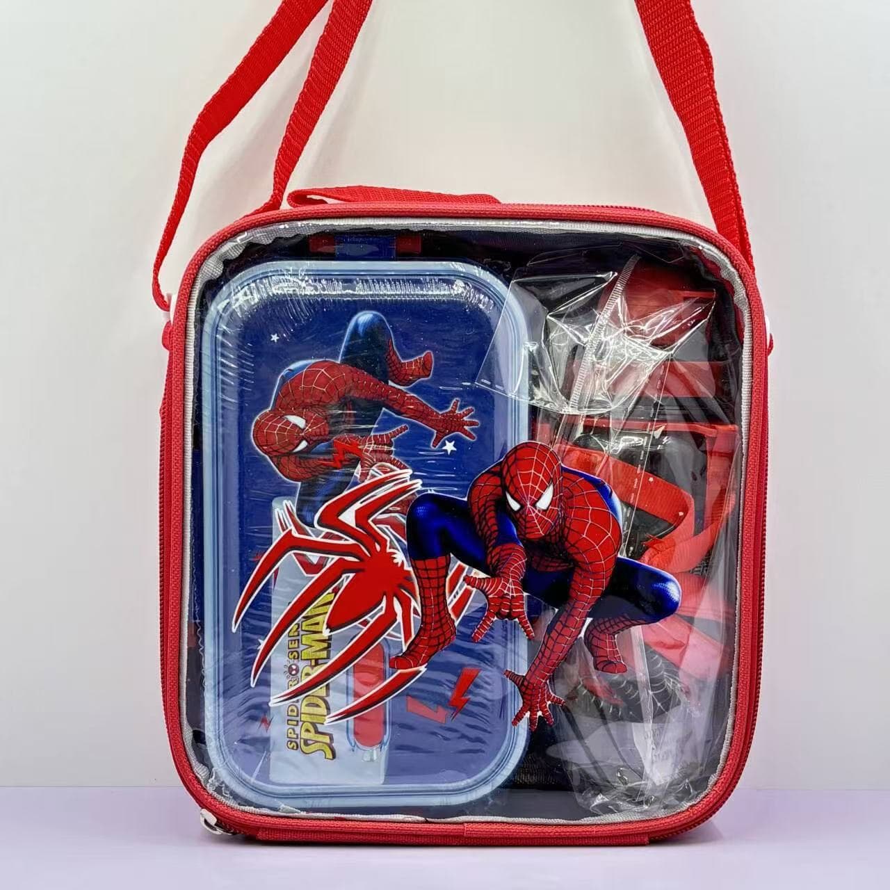 New Cartoon Lunch Box and Water Bottle Set, 2-Piece with Crossbody Insulated Bag, Student Lunch Box Bento Set