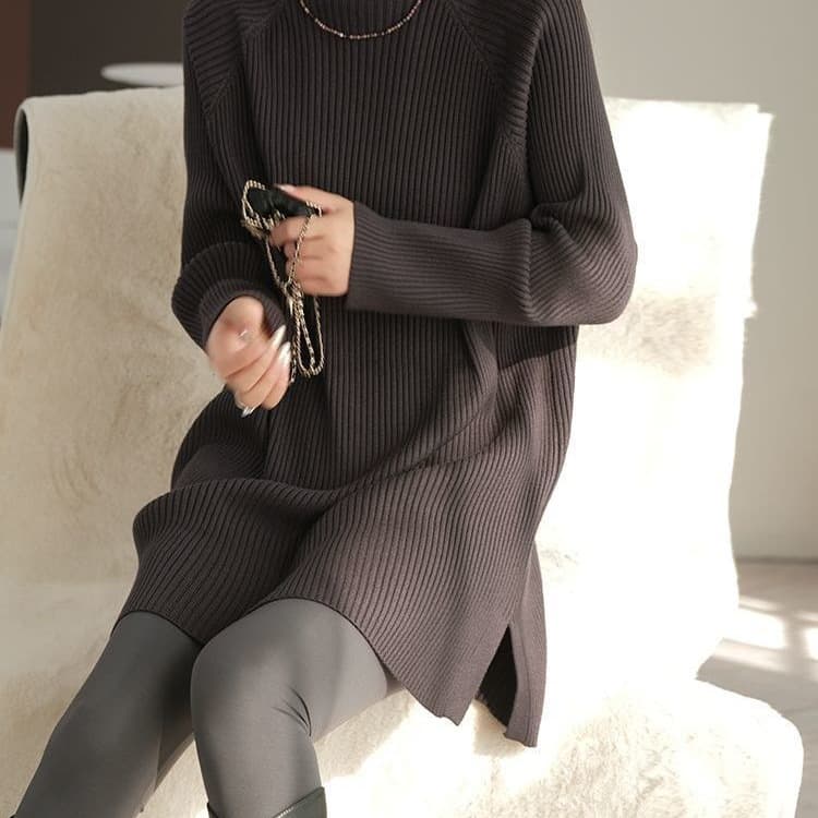 New Fall/Winter Dress for Women, Stylish, Versatile, Loose-Fitting, Slimming, Knit Dress to Pair with Coats, Short Skirt Base Layer