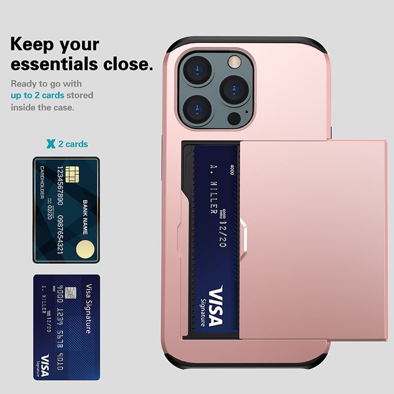 Slide Cover for iPhone 16 Case Compatible with iPhone 14 Pro Card Holder Protective Case for Men Women 13 13 Pro Max Anti-Drop