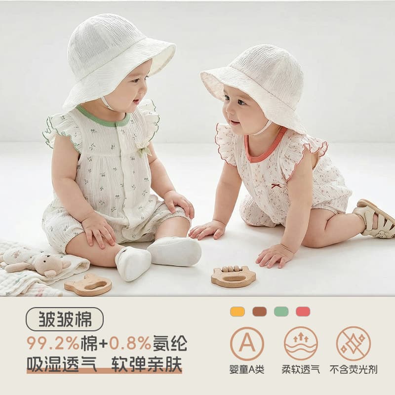 Baby Romper Summer Cotton Class A Thin Girl Onesie Crawling Suit Air Conditioning Wear Newborn Clothes