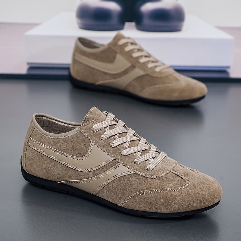 Men's Casual Loafers, Fashion Retro German Training Shoes, Breathable Flat Casual Shoes, Sports Agassi Shoes, Lace-Up Men's Shoes