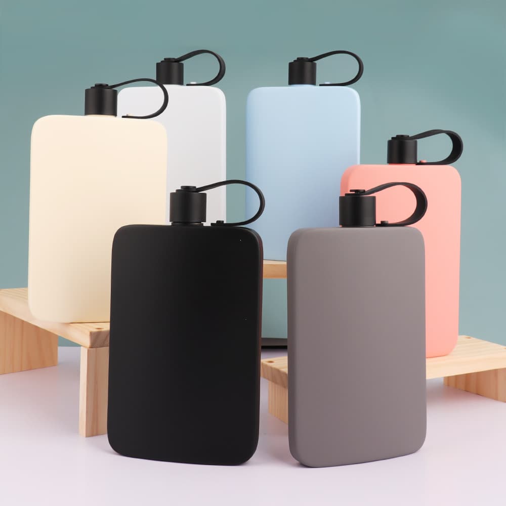 500ml Stainless Steel Flat Canteen, Portable Flask, 1 Jin Simple Personality Outdoor Large Capacity Flat Canteen Wholesale