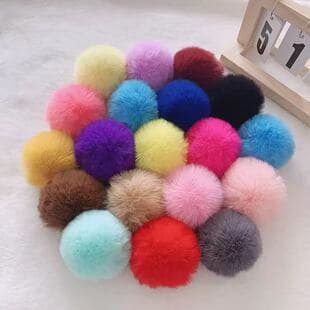 Stock Wholesale 4-7cm Faux Rabbit Fur Ball DIY Craft Material Bag Clothing Shoes Hat Rabbit Tail Accessory Pet Toy
