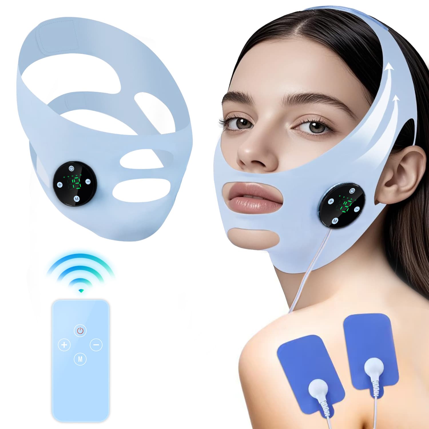 EMS Face Slimming V-Shape Device Facial Massager Lifting Mask Face Firming Improve Masseter Muscle Nasolabial Folds Tool