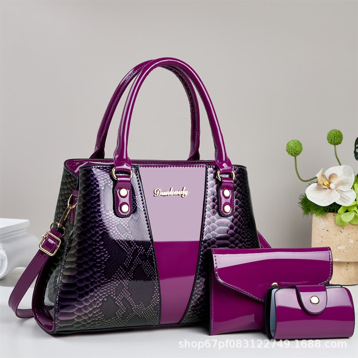 Ladies Bags Cross-Border Fashion Trendy Snake Print Patchwork High-End Large Capacity Shoulder Crossbody Handbag