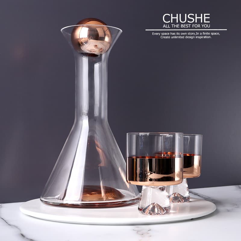 Simple Cold Water Bottle Set, Amber Cold Water Cup, Large Capacity Juice Cold Drink Glass Bottle, Water Riser Cold Water Kettle