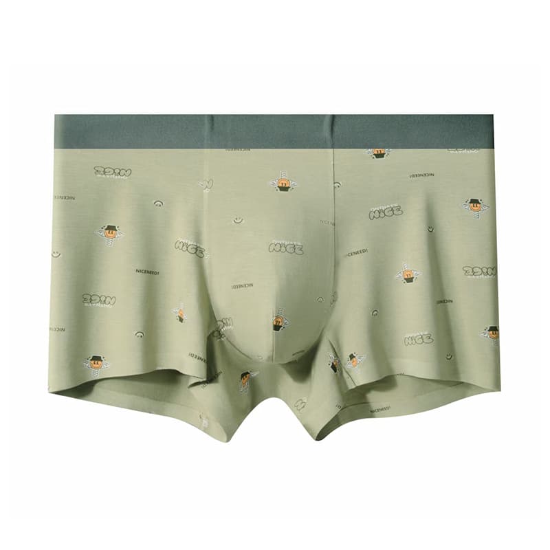 New Modal Printed Men's Boxer Briefs Comfortable Moisture-Wicking Antibacterial Seamless Flat Briefs Wholesale