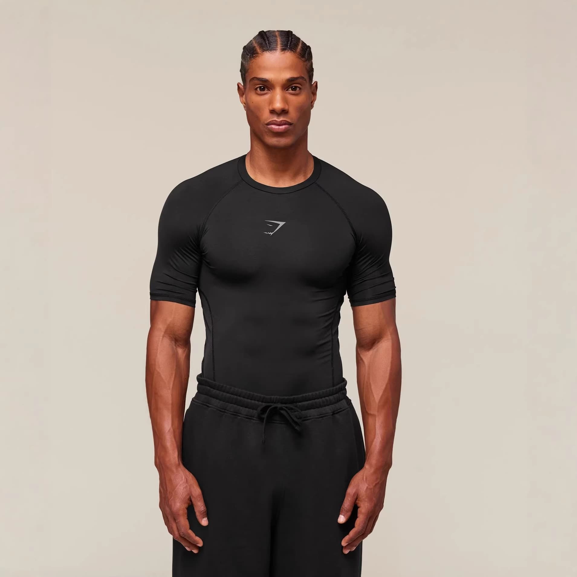 GYM Men's Quick-Dry Breathable Stretch Fit Short-Sleeve T-Shirt for Workout, Ice-Feel Printed Casual Running Top