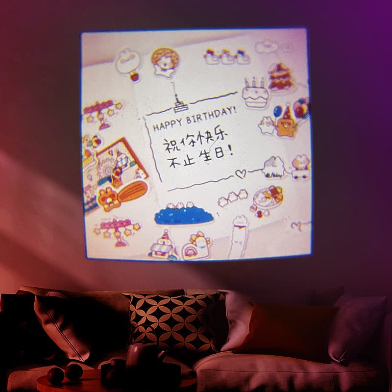 ✅Korean-style Instagram-worthy birthday party decoration ambient light, happy birthday projection light, popular photo prop.