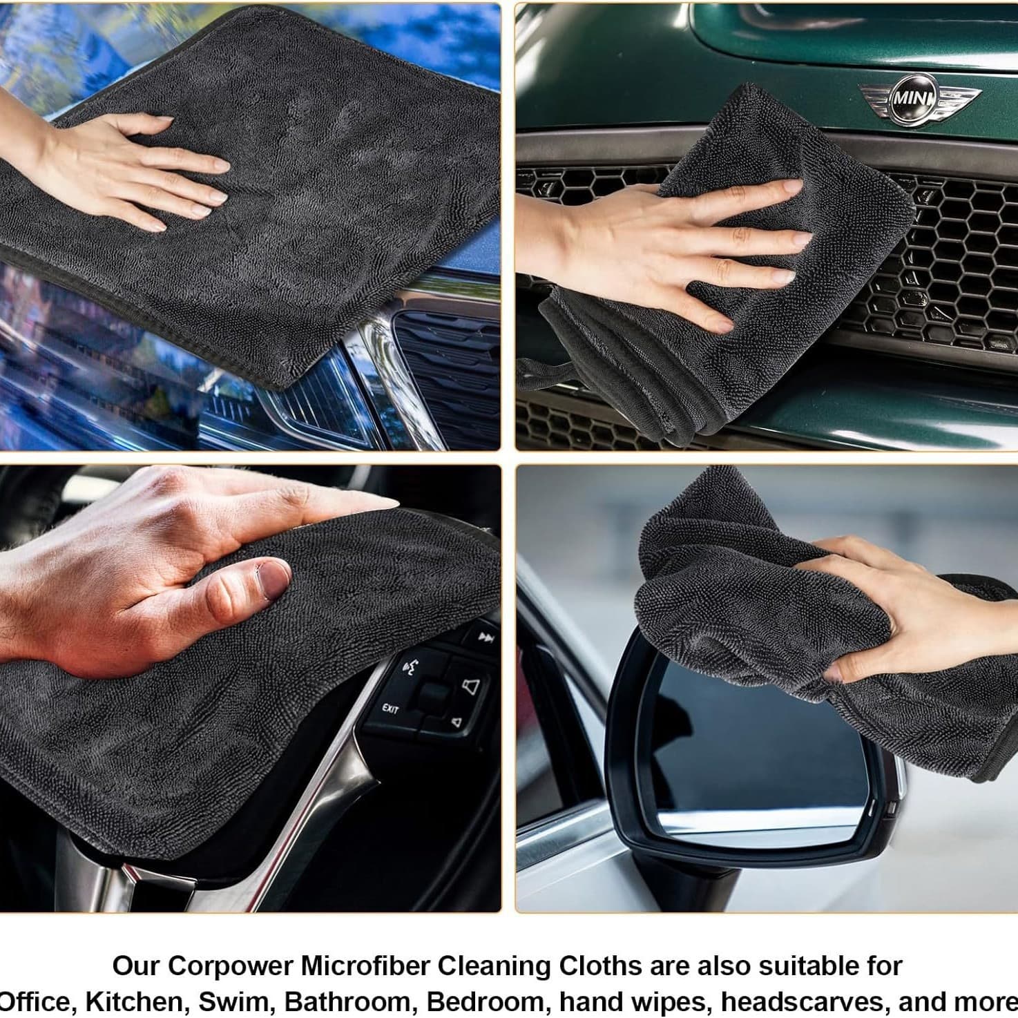 Thickened Braid Water Absorption Towel, Korean Microfiber Absorbent Car Wash Towel, Auto Detailing Supplies, No Lint
