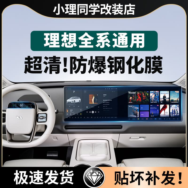 Li Auto i6 i8/L6 L7 L8 L9 Car Screen Tempered Glass Protector Film, Center Console and Rear Seat TV Accessories