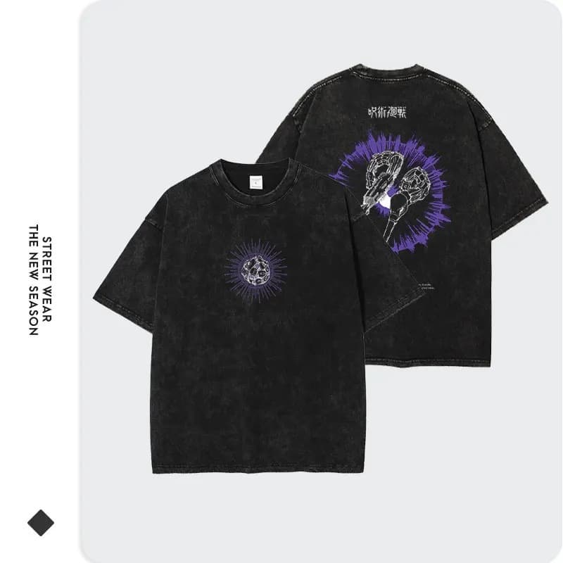 Anime Jujutsu Kaisen T-Shirt Manga Retro Washed Sukuna T-Shirt Choso T-Shirt Gojo