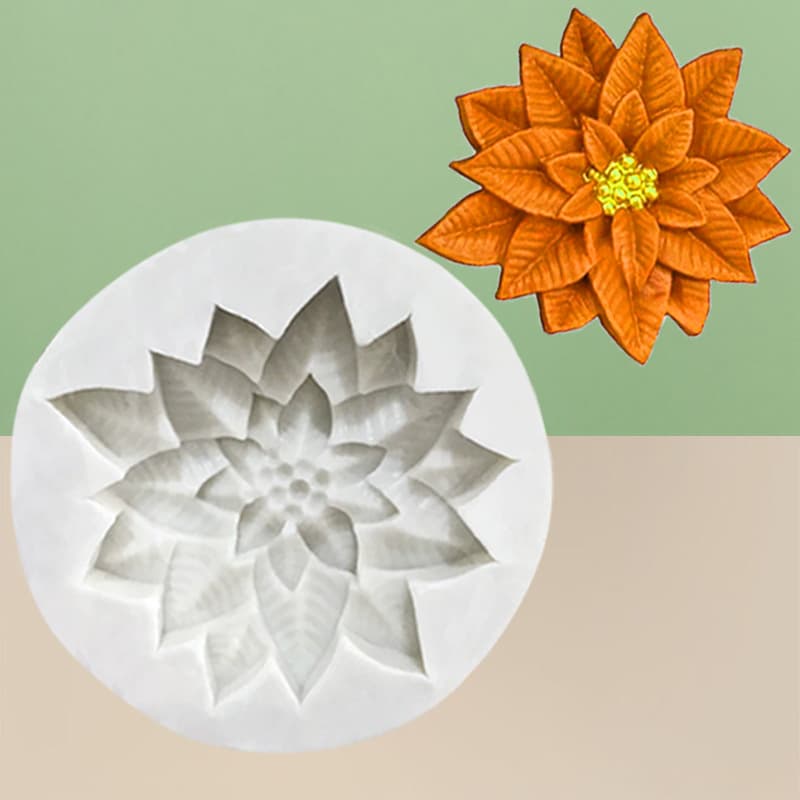 Christmas holly leaf and berry silicone mold for fondant, chocolate, cookies, and cakes
