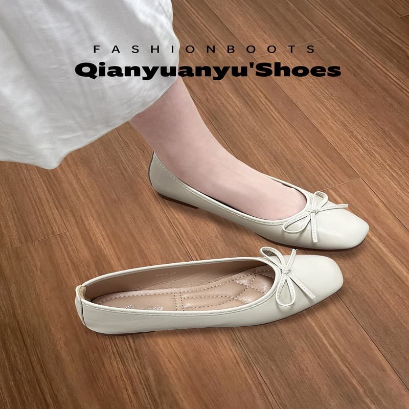 Women's Flat Ballet Shoes 2026 Spring New Style Shallow Mouth Soft Sole Mary Jane Shoes Women Autumn Versatile Egg Roll Shoes Women Pregnant Red