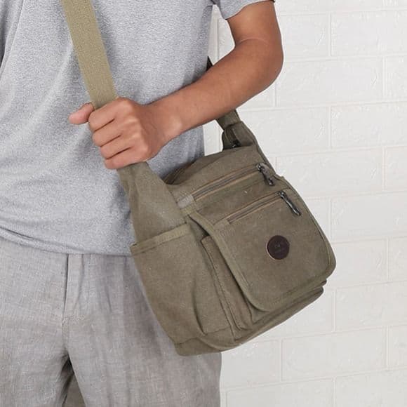 Canvas shoulder bag men's bag retro fashion crossbody bag men's backpack briefcase sports cloth bag small backpack