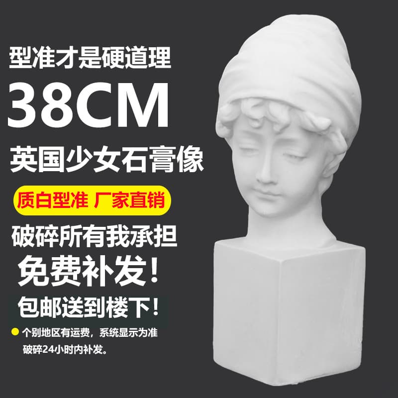 Free Shipping British Maiden Plaster Figure Head Sketching Teaching Tool Decorative Sculpture Decor European Style Model Plaster Statue