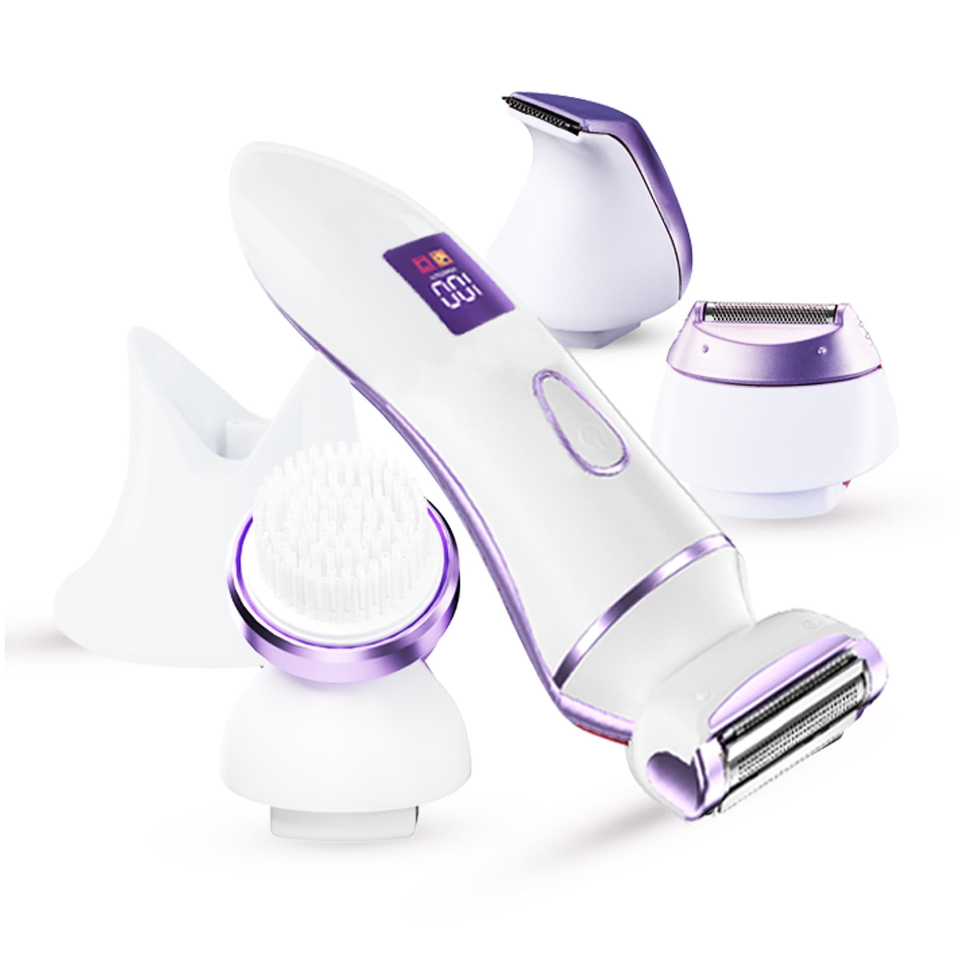 Cross-border 4-Blade Women's Hair Trimmer Full Body Hair Removal Trimmer Face Cleaning Massager Wet and Dry Use