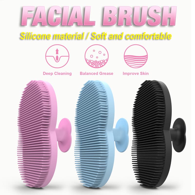 New silicone facial cleansing brush, soft bristles, manual facial cleansing brush, makeup remover, blackhead remover, pore cleansing brush