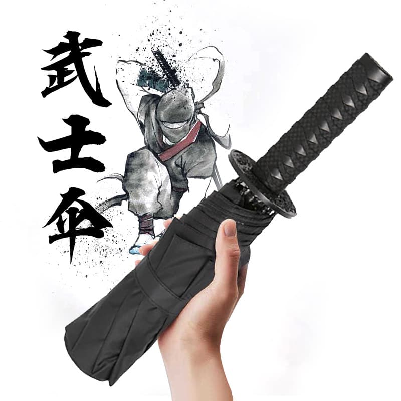 Rain or Shine Long Handle Umbrella Windproof Large Reinforced Sword Umbrella Men's Personality Sword Handle Unisex Anime