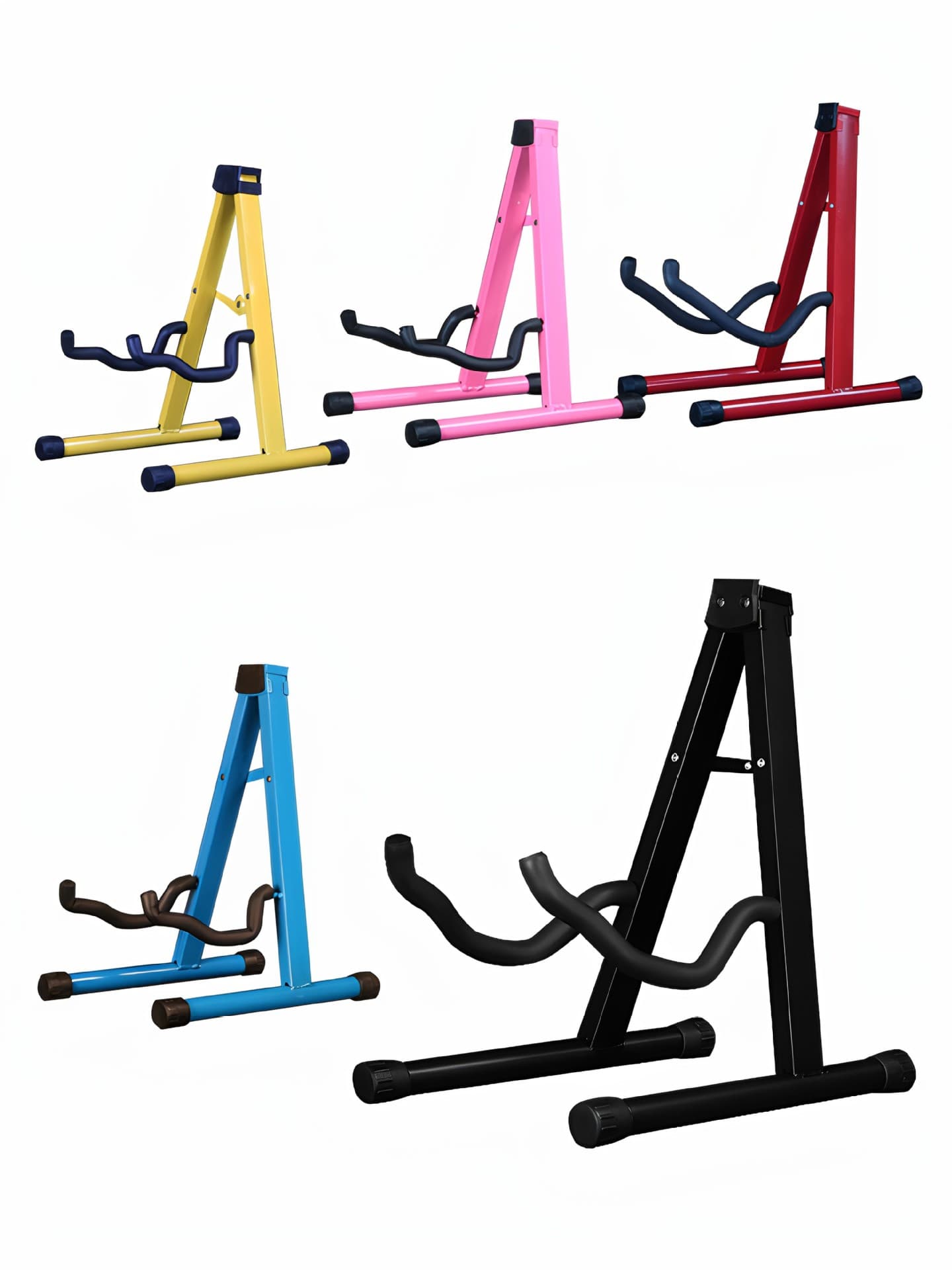 Metal Triangle A-Frame Guitar Stand for Classical, Folk Guitar, Electric Guitar, Bass, Pipa, Home Floor Stand