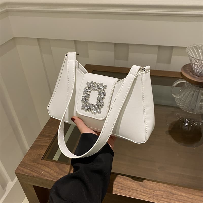 Stylish Underarm Women's Bag Trendy Summer 2024 Single Shoulder Small Square Bag High-End Feel Street Fashion PU Material