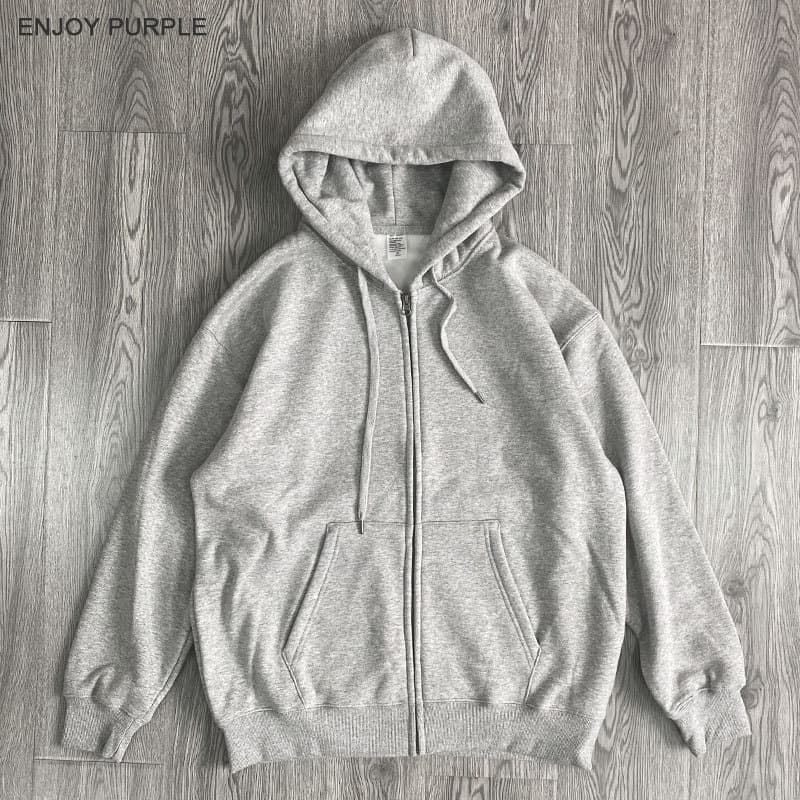 3403 Fleece Thermal Metal Zipper Hoodie Youth OVERSIZE Fleece Cardigan Casual Versatile