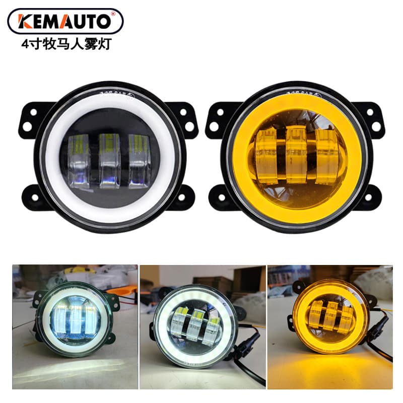Cross-border 4-inch Fog Light Jeep Wrangler Headlight Modification J-EEP JK TJ Fog Car Fog Light 3.5-inch Spot Light