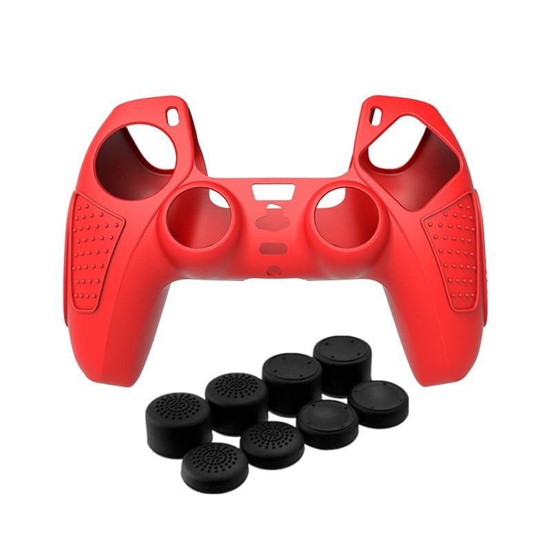 Cross-border Hot Selling PS5 Controller Silicone Case, PS5 Textured Game Silicone Protective Cover, Spray-Painted High Quality Factory Stock