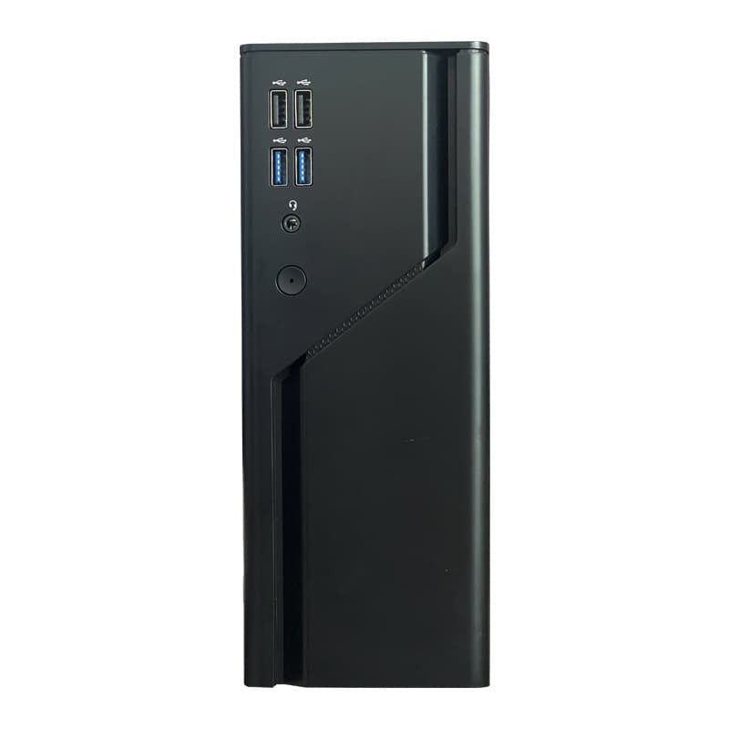 SKTCA09R Mini Desktop PC Case, 5V ARGB Front Panel, 4 USB Ports, Supports Small 1U Power Supply and ITX Motherboard