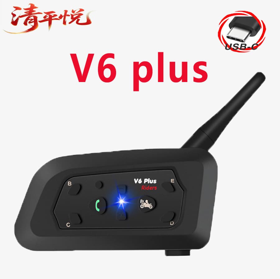 Neutral V6plus Helmet Bluetooth Headset Motorcycle Helmet Intercom Headset Riding Headset Noise Canceling Waterproof