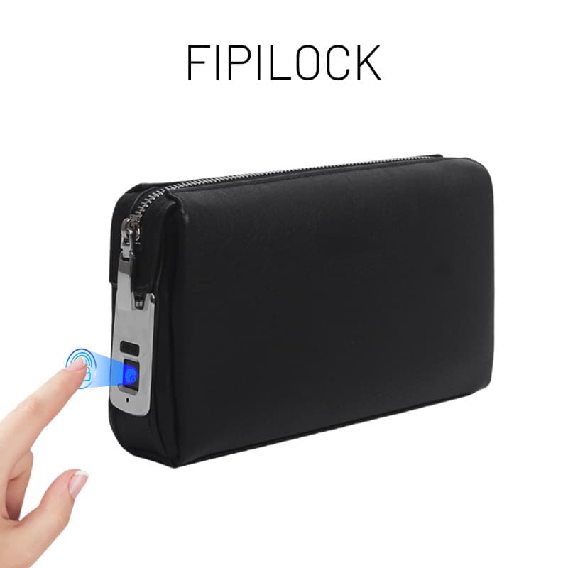 Fingerprint lock men's clutch high-end first-layer cowhide clutch bag cross-border hot style large capacity anti-theft business clutch bag