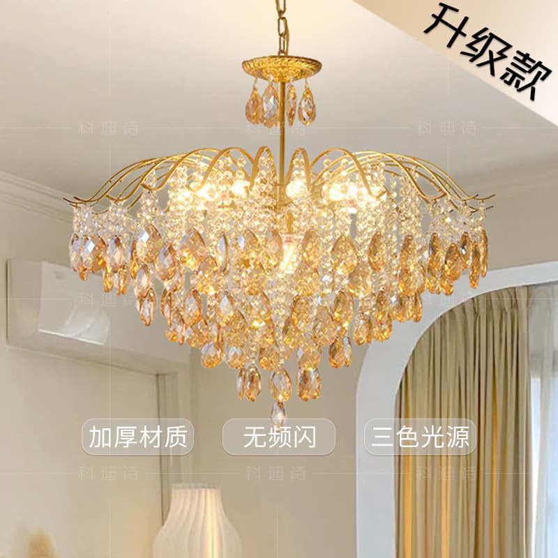 2025 French Vintage Crystal Chandelier for Bedroom, Dining Room, Living Room, Italian Luxury High-End Style