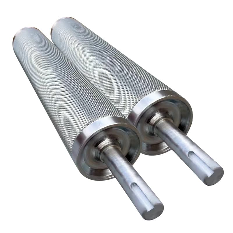 Custom-made stainless steel rollers, galvanized main and driven rollers, conveyor belt rollers, and paddle rollers.