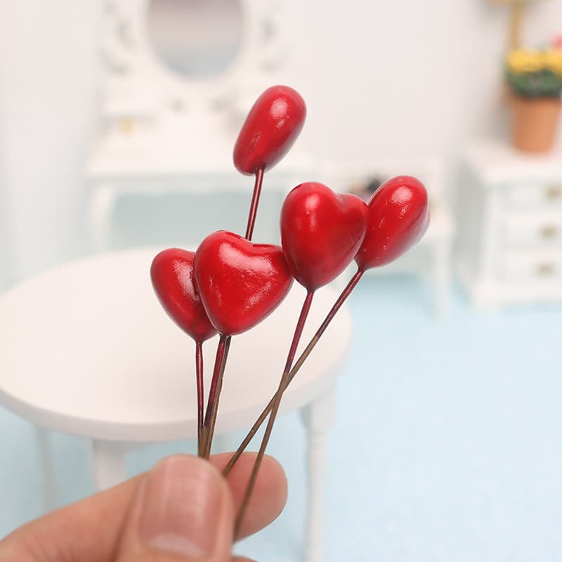 Dollhouse Miniature Simulation Heart Balloon Birthday Decoration Props Dollhouse Play House Toys