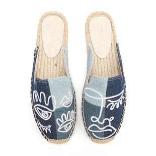 Low-Cut Breathable Women's Espadrilles Flat Vintage Denim Sandals Women's Creative Round Toe Casual Shoes