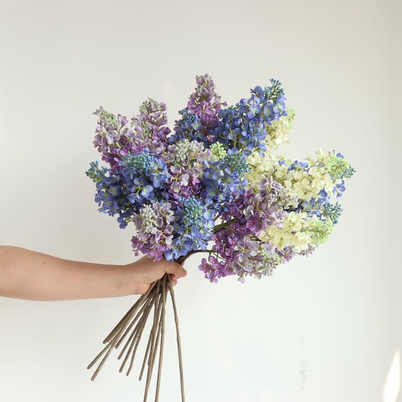 Gradient Wedding Decoration Artificial Flowers 3D Touch Lilac Flower Scene Arrangement Hydrangea Blooms