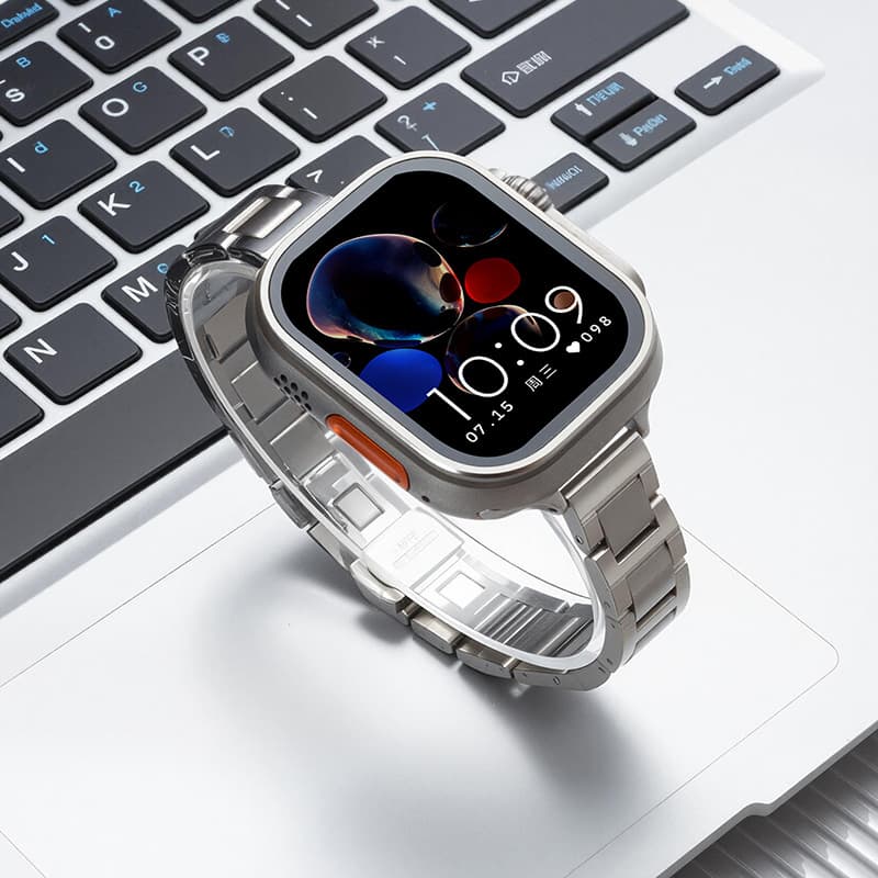 Suitable for Apple watch 11 watch with metal waist, Cartier I-shaped blue balloon stainless steel