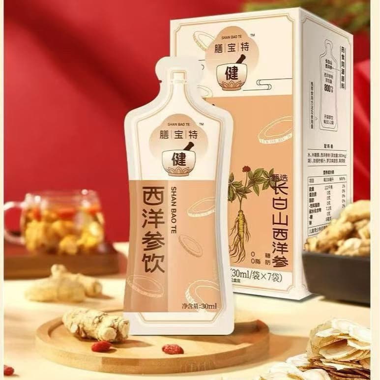 Shanbaote American Ginseng Drink Changbai Mountain American Ginseng Medicinal and Edible Dual-Purpose OEM One-Stop Service with Listed Company Endorsement